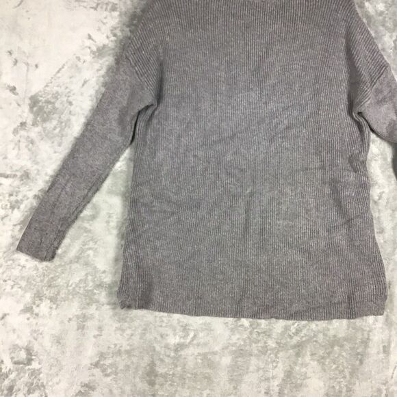 Devotion by Cyrus Womens L Charcoal Hi-Low Cowl Neck Chunky Knit Sweater - Picture 11 of 13